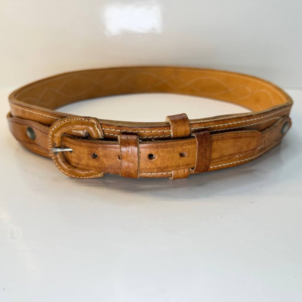 Women’s Vintage Style Genuine Leather Belt – Size ~32 / 99 cm